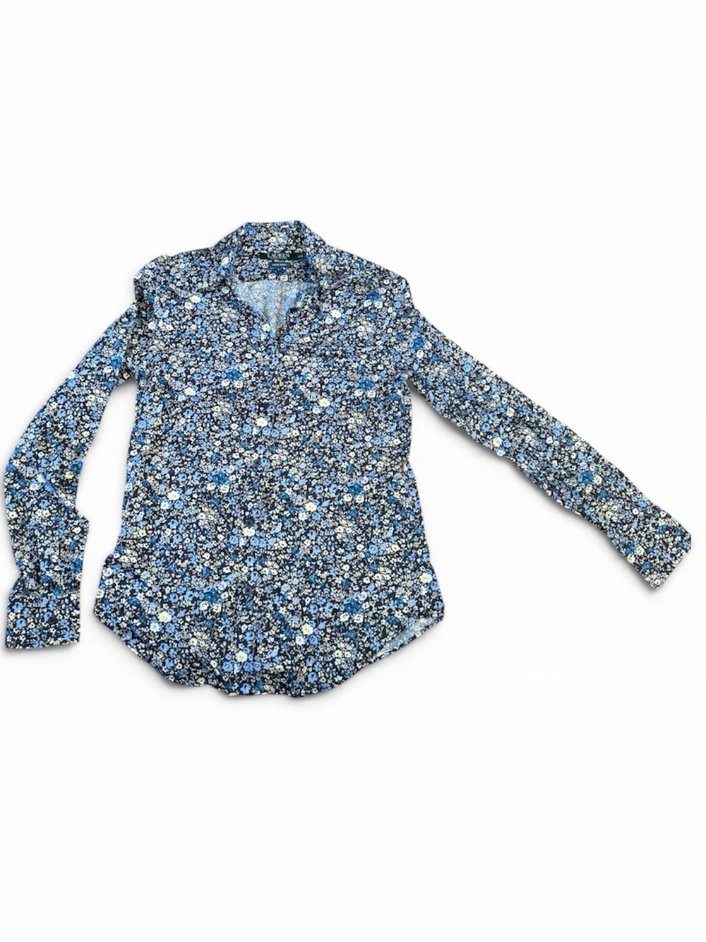 Lauren Ralph Lauren floral long-sleeve button-up top – size XXS